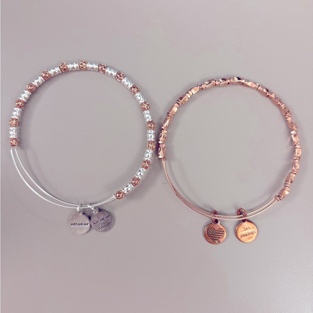 Alex * Ani rose gold bracelet set